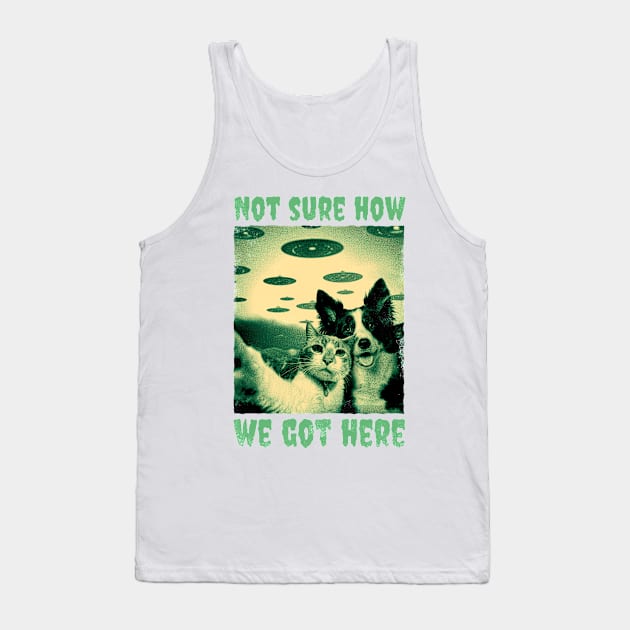 Dog and Cat UFO Tank Top by tommytyrer